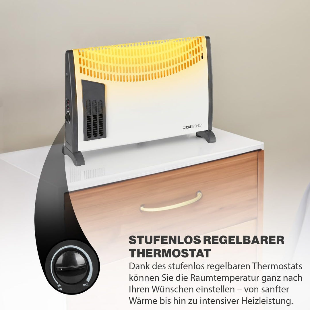 Konvektor Heizung 2000W mit Thermostat für Räume bis 40m² - Bild 2