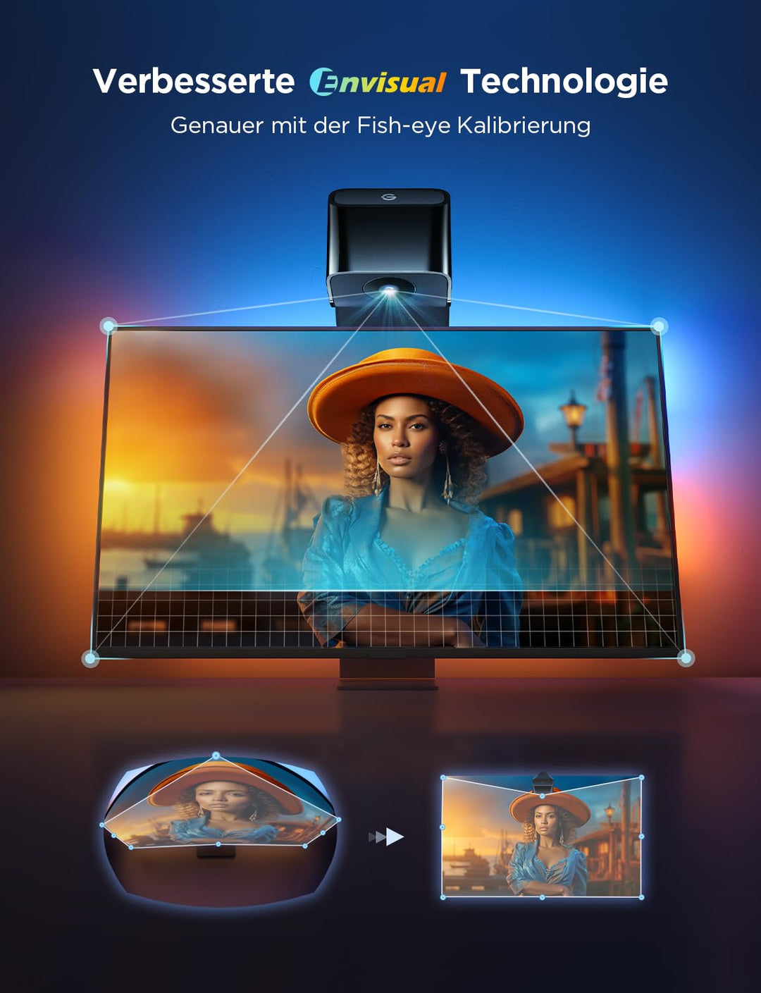 TV Hintergrundbeleuchtung RGBICW 75-85 Zoll mit Fish-Eye-Korrektur - Bild 3