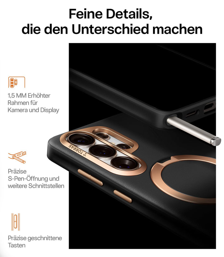 Handyhülle Samsung Galaxy S26 Ultra Silikonleder 360° Magnetständer - Bild 8