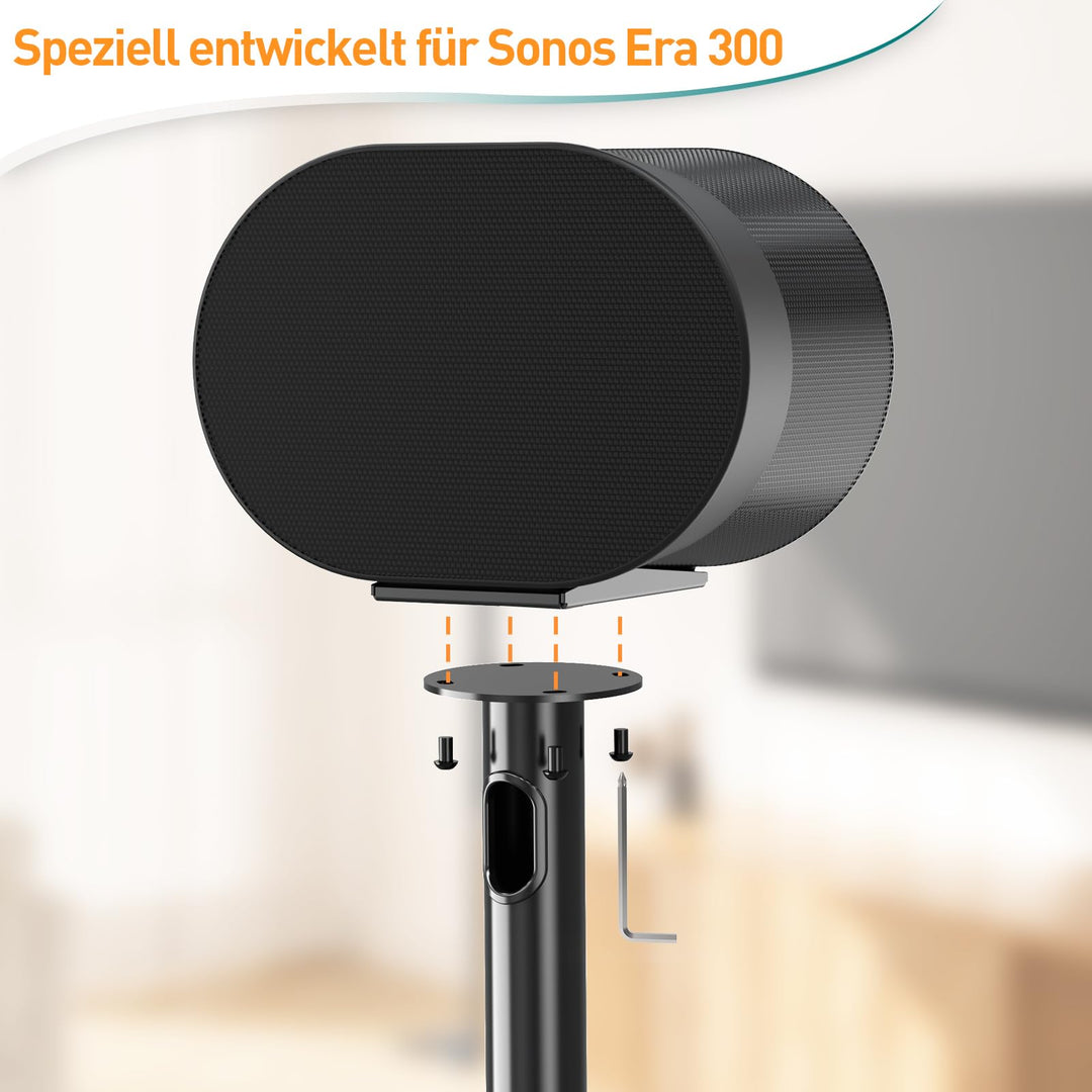 Lautsprecherständer für Sonos Era 300 Stahl/Glas 80,7 cm Schwarz - Bild 2
