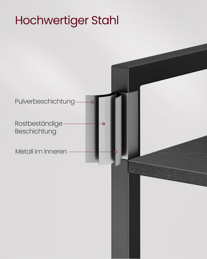 Bücherregal Industrial 6 Ebenen Stahl-Holz schmal 186 cm - Bild 7