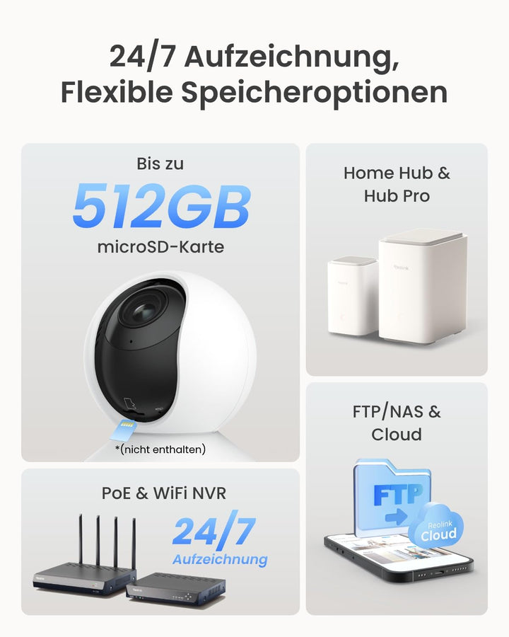 PTZ Überwachungskamera Innen 4K WLAN mit 3x optischem Zoom - Bild 7
