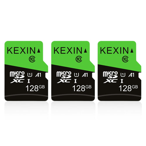 Micro SD Karte 128GB 3er-Pack A1 C10 U1 mit SD Adapter