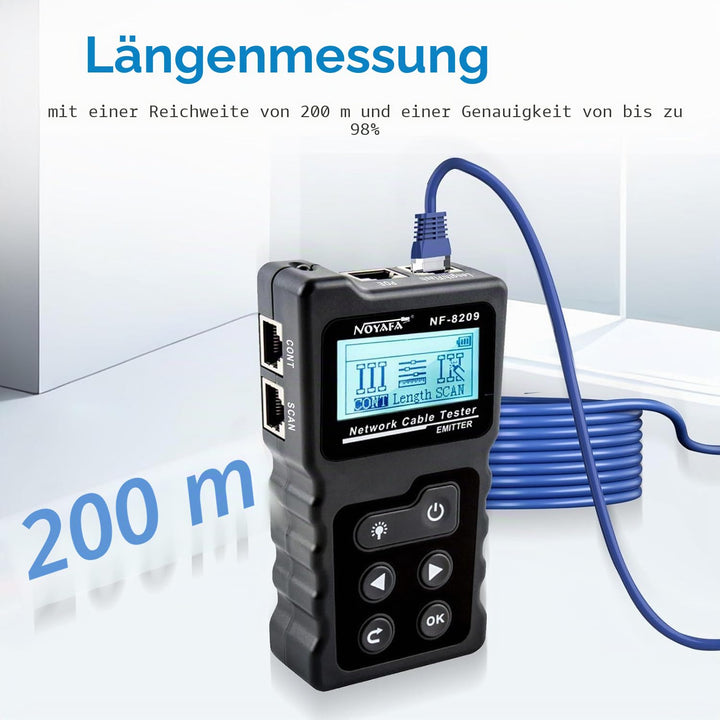 Netzwerkkabel-Tester mit PoE-Prüfung LAN CAT5 CAT6 Längentest bis 200m - Bild 4