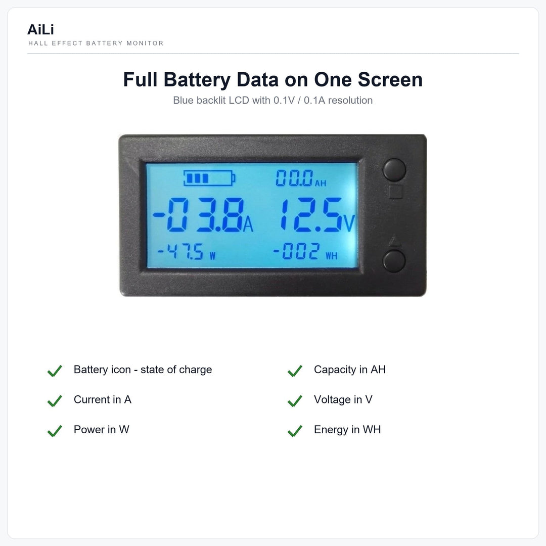 Batterie-Monitor DC 300V 400A mit Hall-Sensor und LCD-Display - Bild 2