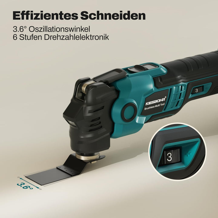 Multifunktionswerkzeug Bürstenlos 18V Makita-kompatibel mit 20-tlg. Zubehör - Bild 5