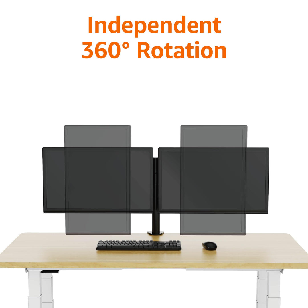 Dual Monitor Tischhalterung Stahl schwarz 13–27 Zoll höhenverstellbar - Bild 5