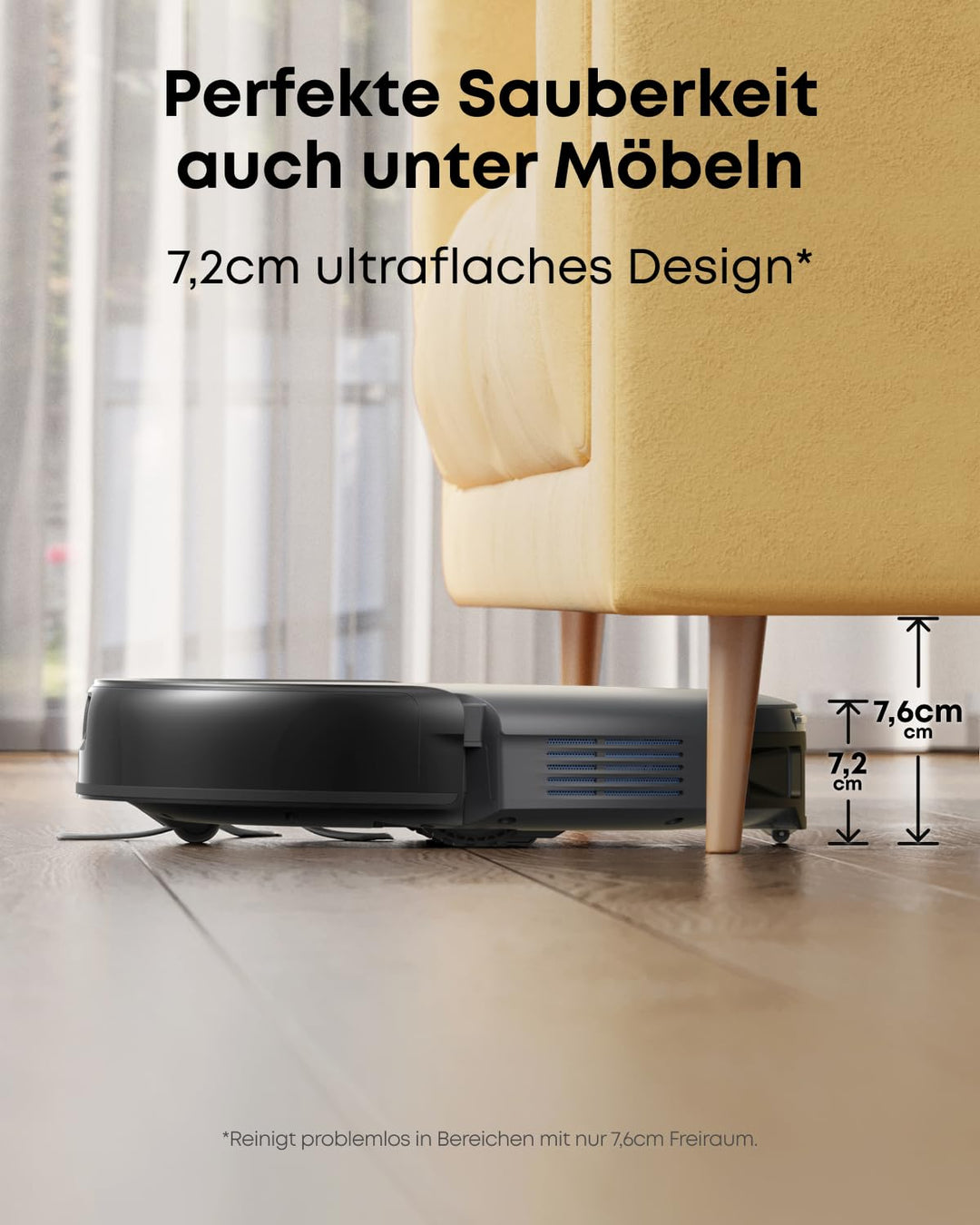Saugroboter mit Absaugstation 4000Pa Saugkraft fuer Tierhaare - Bild 5