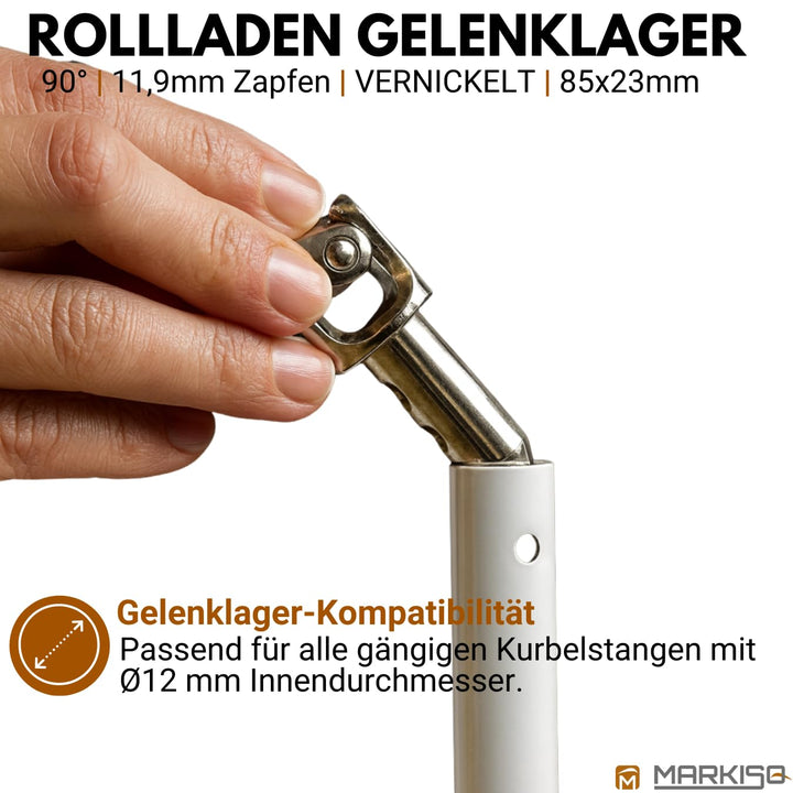 Gelenklager 90° Rolladen Zinkdruckguss 23x85mm Vierkant 6mm - Bild 6