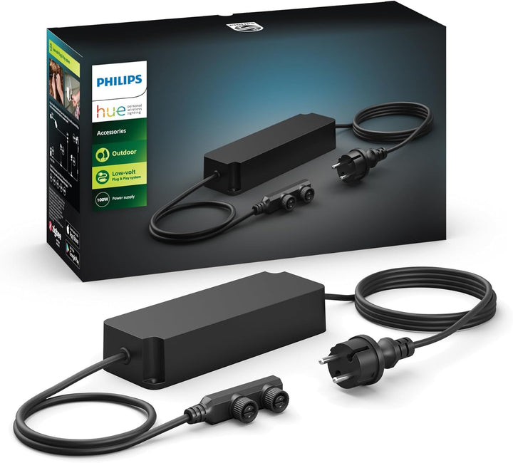 Outdoor Netzteil 100W Niedervolt für Aussenbeleuchtung Schwarz