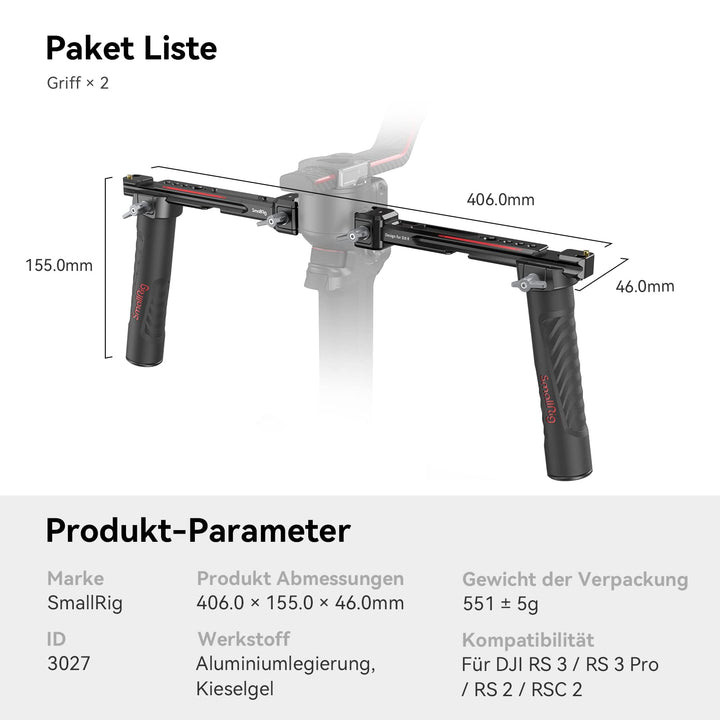 Dual Handgrip für DJI RS 2 / RS 3 / RS 4 / RS 5 Gimbal-Stabilisator - Bild 7