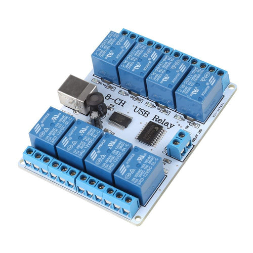 8-Kanal USB Relais Modul DC 12V Typ-B fuer Automation und Robotik