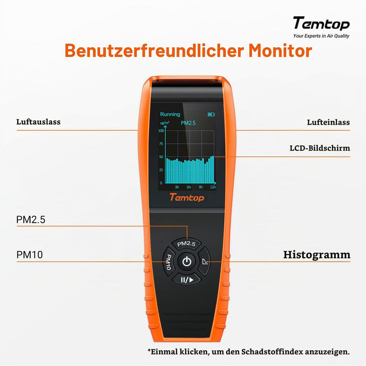 Luftqualitätsmessgerät PM2.5 PM10 Laser tragbar für Zuhause - Bild 7