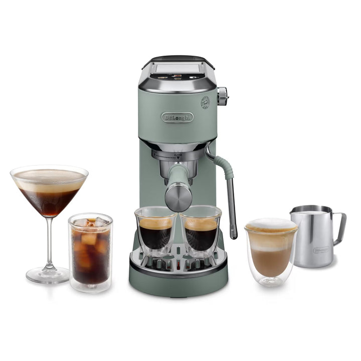 Siebträgermaschine mit Cold Brew Funktion kompakt Grün