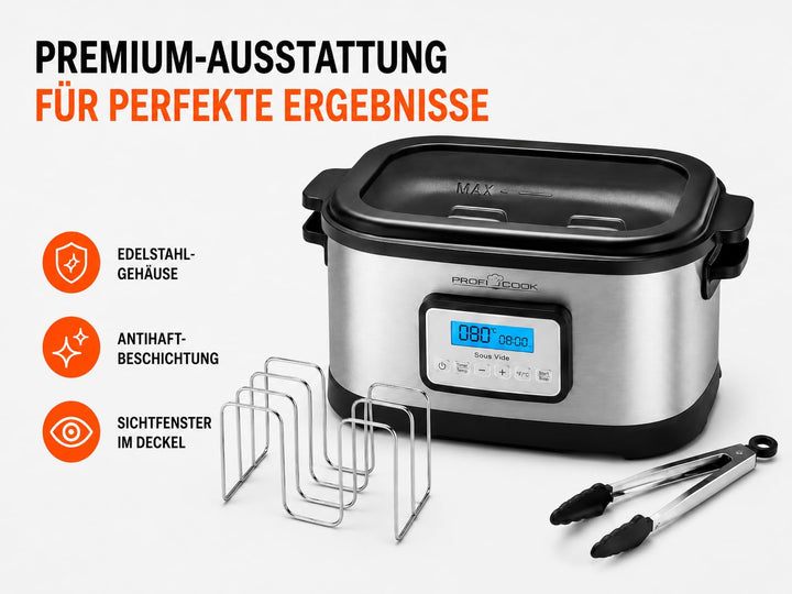 Sous Vide Garer 8,5L mit LCD-Display und Schongarfunktion