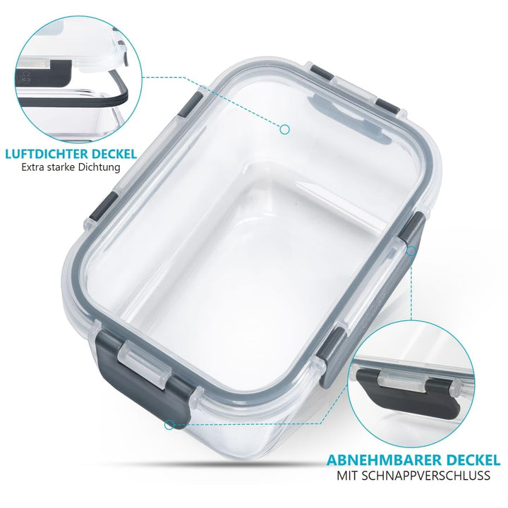 Meal Prep Boxen Glas 12er-Set Borosilikat verschiedene Grössen - Bild 4