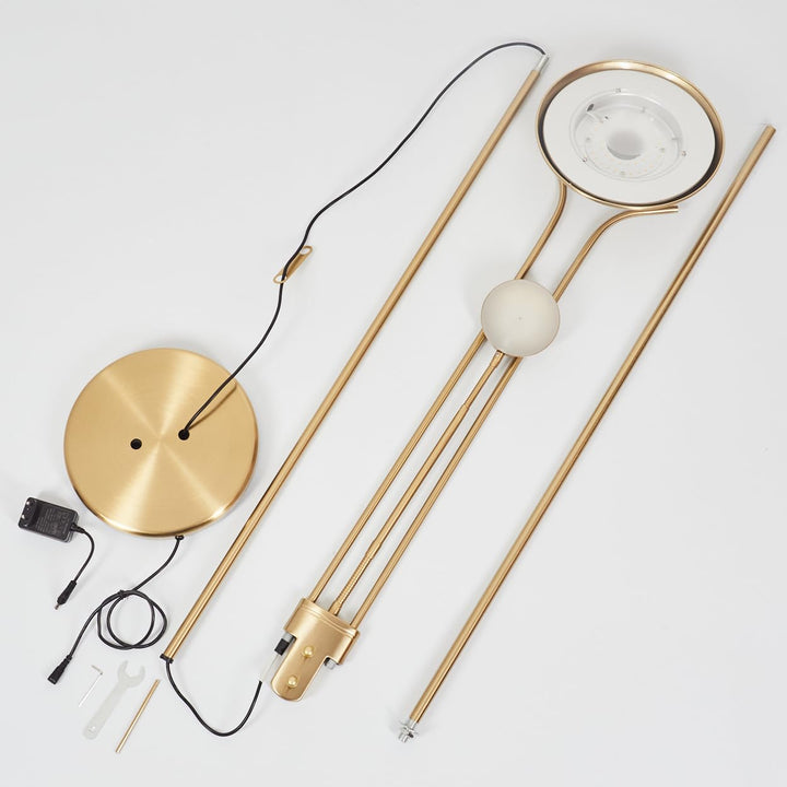 LED Stehlampe Deckenfluter Metall Messing mit Lesearm dimmbar - Bild 6