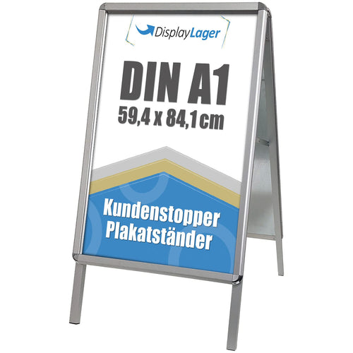 Kundenstopper Alu A1 beidseitig wetterfest mit Antireflex-Folie