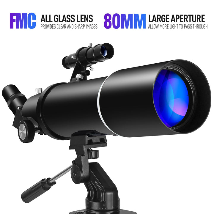 Refraktorteleskop 80mm Blende 600mm für Astronomie &amp; Natur