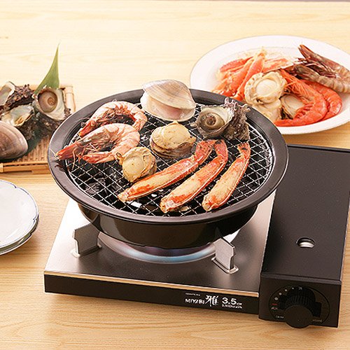 Tischgrill-Aufsatz für Gaskocher rund 250 mm Emaille Stahl - Bild 2