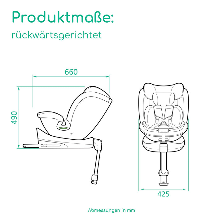 Kindersitz 360° drehbar i-Size Gr. 0-3 ab Geburt bis 150 cm - Bild 6