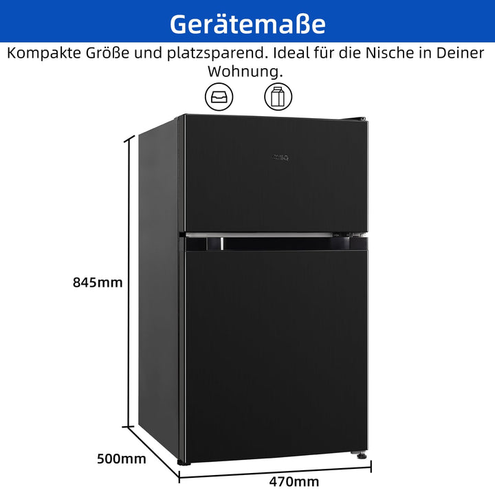 Kühl-Gefrier-Kombination 86 L Gefrierfach oben Mini-Kühlschrank schwarz - Bild 8