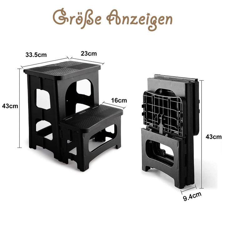 Tritthocker Klappbar 2 Stufen Kunststoff 136 kg Tragkraft - Bild 2