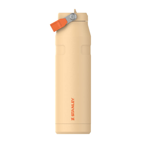Trinkflasche mit Strohhalm 1.06L Edelstahl vakuumisoliert Orange
