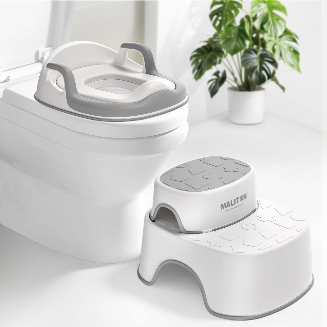 Toilettentrainer Kinder mit 2-stufigem Tritthocker Anti-Rutsch für 1-8 Jahre