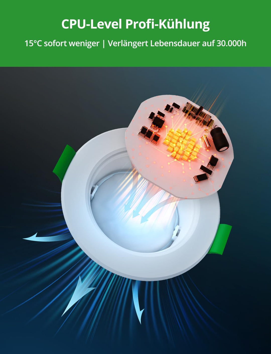 LED Einbaustrahler 230V dimmbar 3 Farbtemperaturen 4W 20er Set - Bild 5