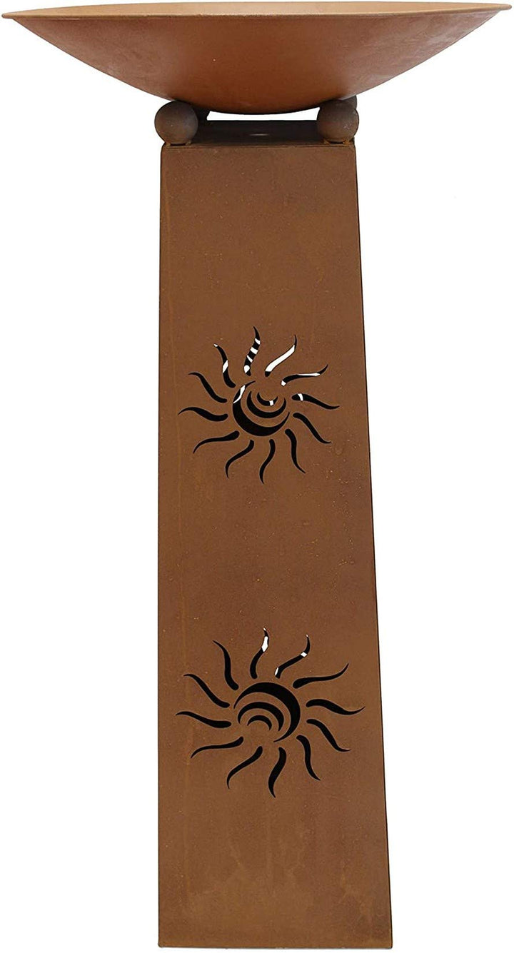 Feuerschale Dekosäule Sonne Metall Edelrost 2-teilig 103 cm - Bild 4