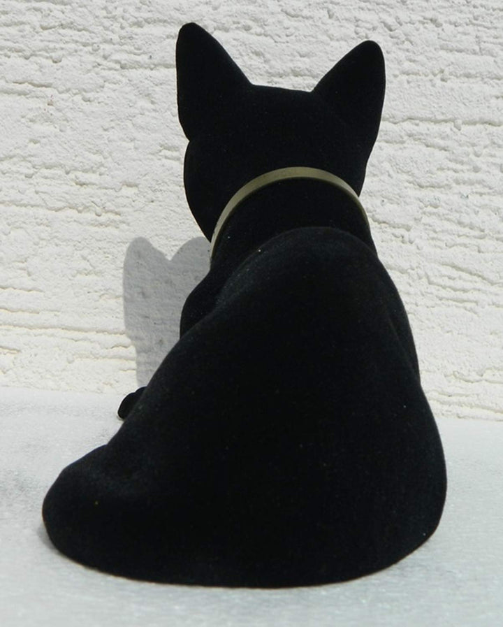 Wackelfigur Katze liegend Kunstoff samtartig schwarz 29 cm - Bild 5