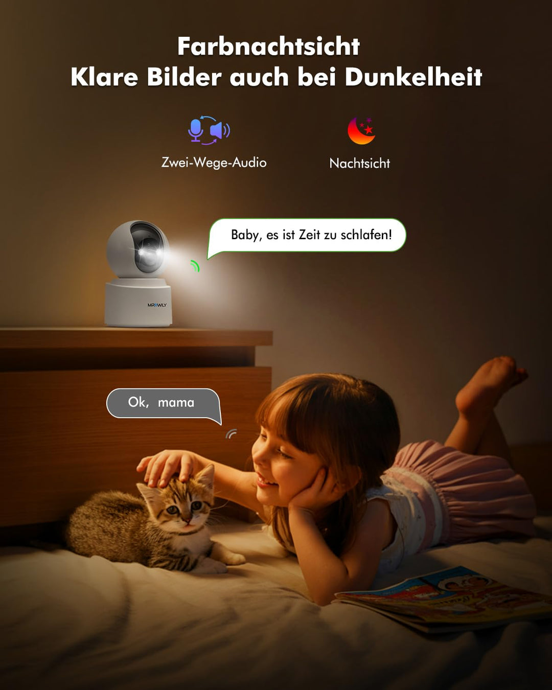 Überwachungskamera Innen Akku 2.5K/4MP 360° Farbnachtsicht - Bild 5