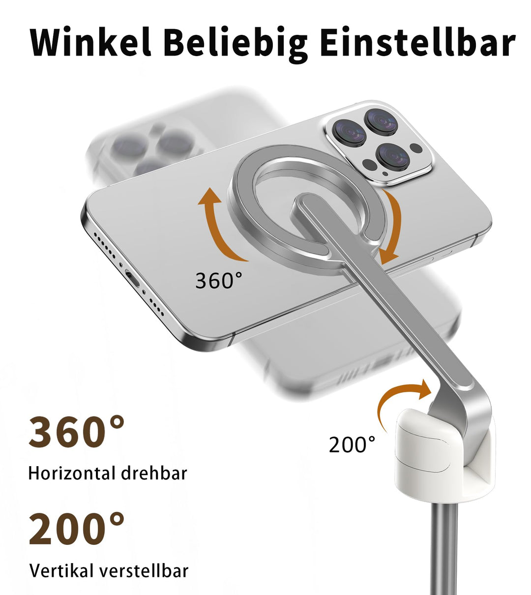 Selfie Stick Stativ MagSafe magnetisch 173 cm Aluminium faltbar - Bild 5