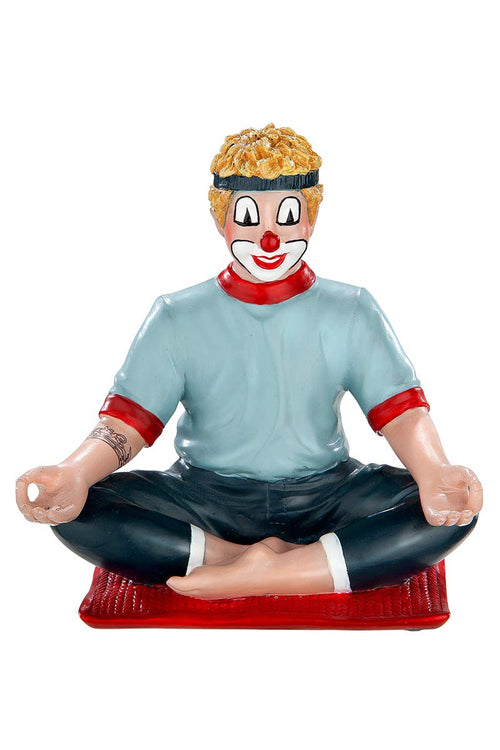 Clown Figur Yoga Kunstharz handbemalt Sammlerstück 10 cm