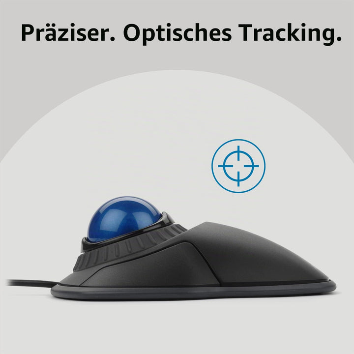 Trackball-Maus kabelgebunden mit Scroll-Ring 40mm Kugel ergonomisch - Bild 3
