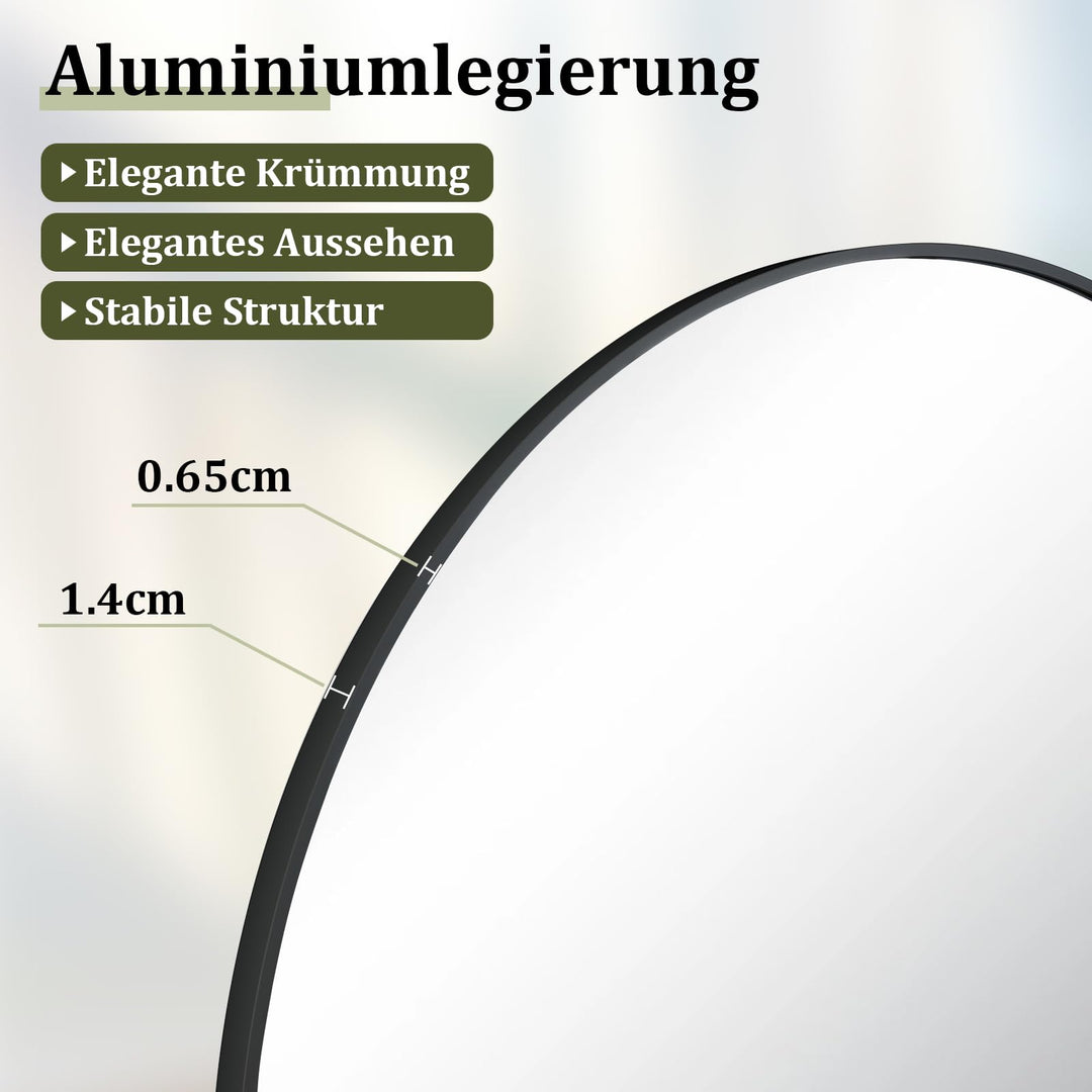 Ganzkörperspiegel Bogen 180x67 cm Standspiegel Schwarz Schlafzimmer - Bild 5