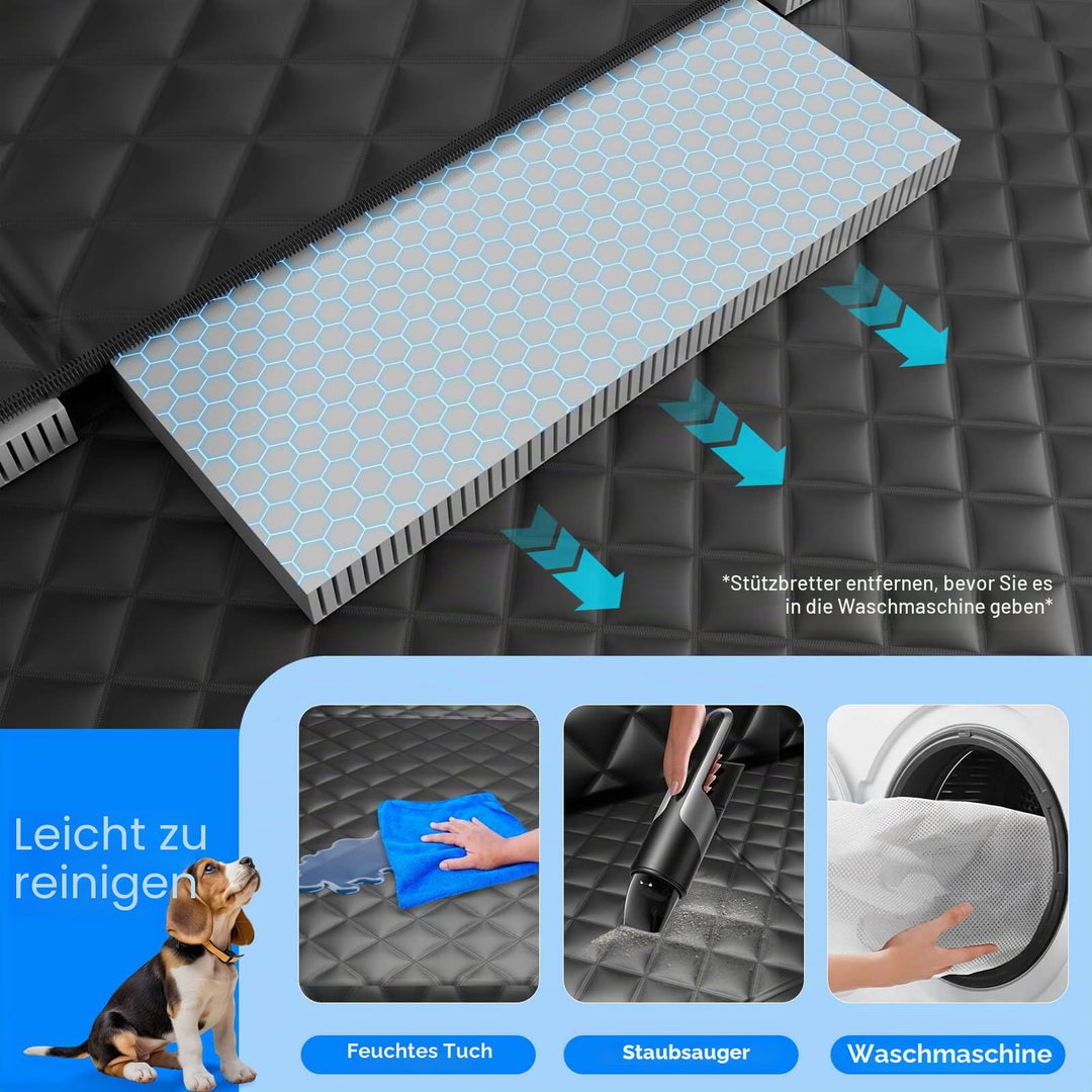 Hundedecke Auto Rücksitz mit Hartboden Seitenschutz 131x62cm - Bild 5