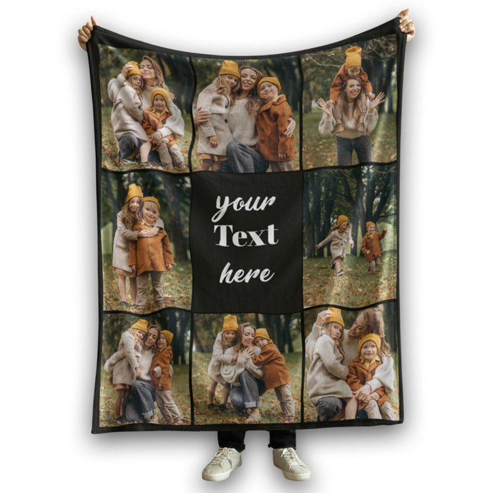 Foto-Kuscheldecke personalisiert 8 Fotos Fleece 150x200 cm