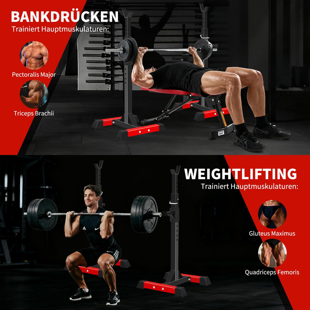 Squat Rack Kniebeugenständer Stahl 200 kg höhenverstellbar - Bild 4