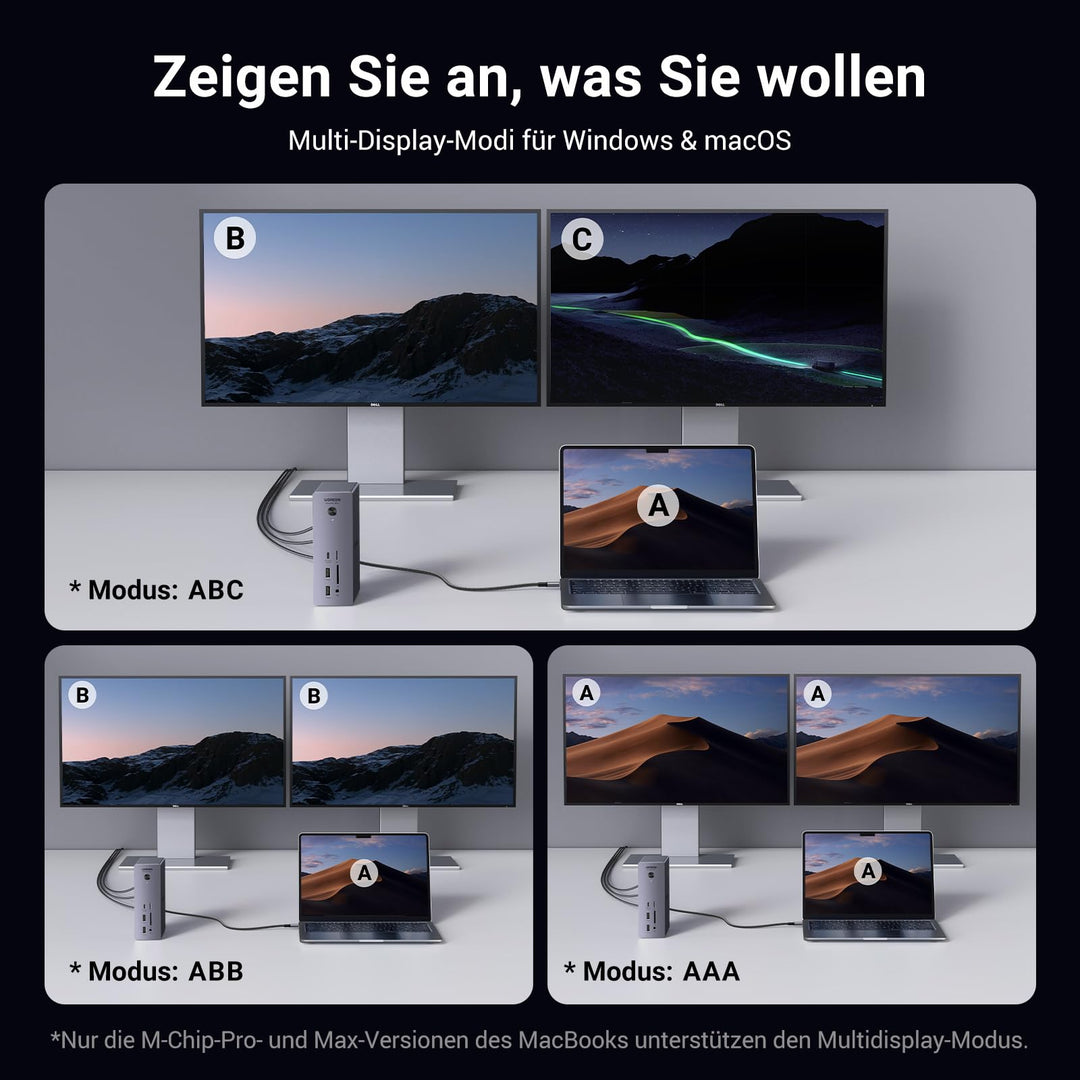 Thunderbolt 4 Dockingstation 13-in-1 40Gbps Dual 4K 90W Aufladung - Bild 5