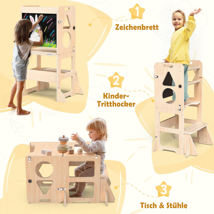 Lernturm 3-in-1 mit Tafel klappbar für Kinder ab 1 Jahr - Bild 3