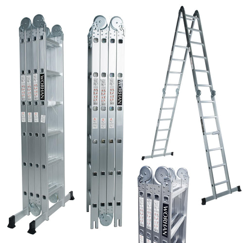 Mehrzweckleiter Aluminium 6,7m als Anleg- und Stehleiter
