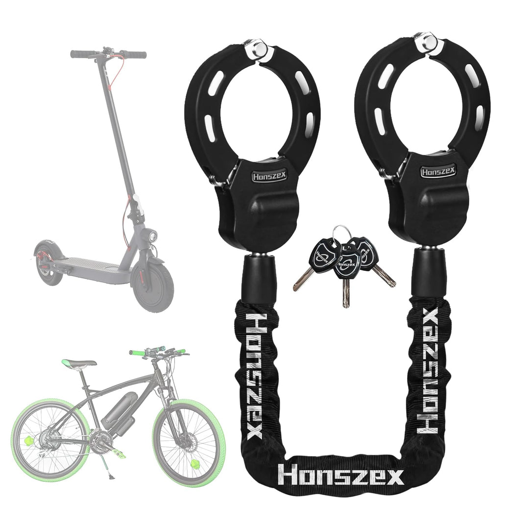 Kettenschloss E-Scooter Stahl 92 cm Handschellen-Design schwarz
