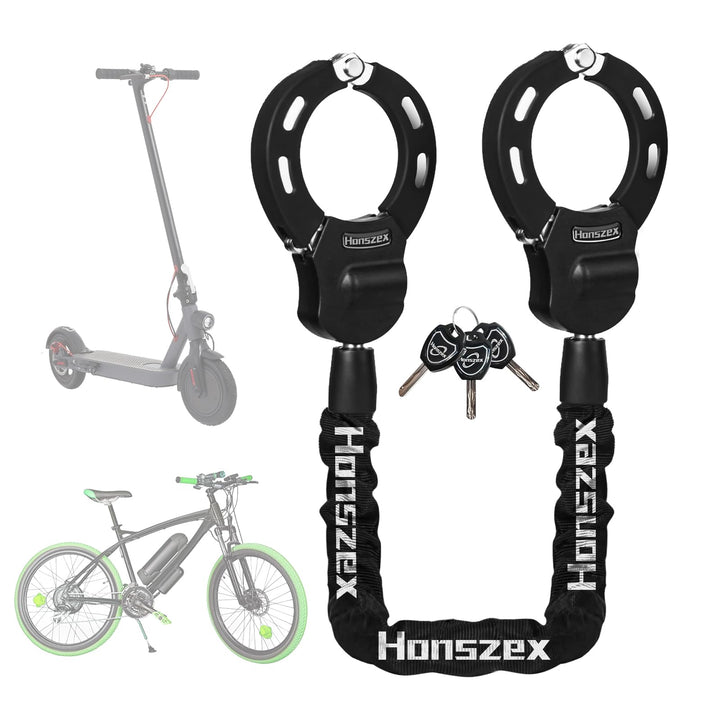 Kettenschloss E-Scooter Stahl 92 cm Handschellen-Design schwarz