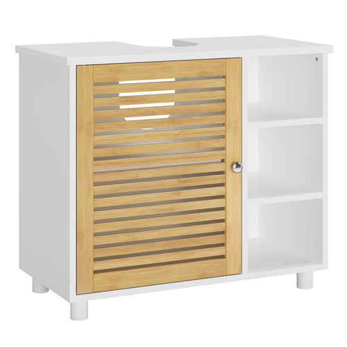 Waschbeckenunterschrank Bambus MDF 3 offene Fächer 62x30x60 cm