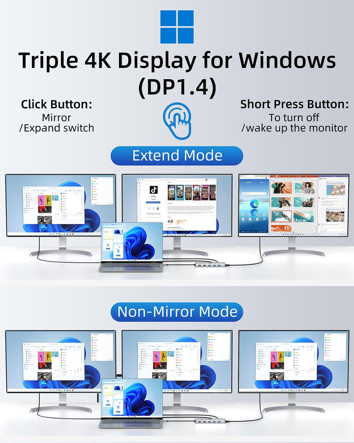 Dockingstation 13-in-1 Triple Monitor USB-C mit 8K DisplayPort - Bild 3