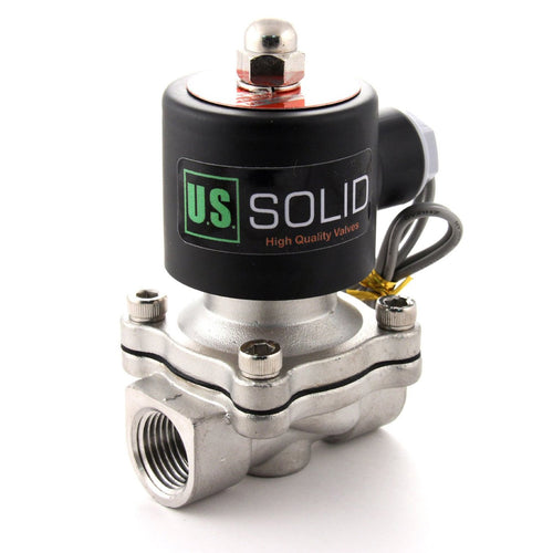 Magnetventil G 1/2" Edelstahl 24V DC für Wasser Luft Gas Öl NC