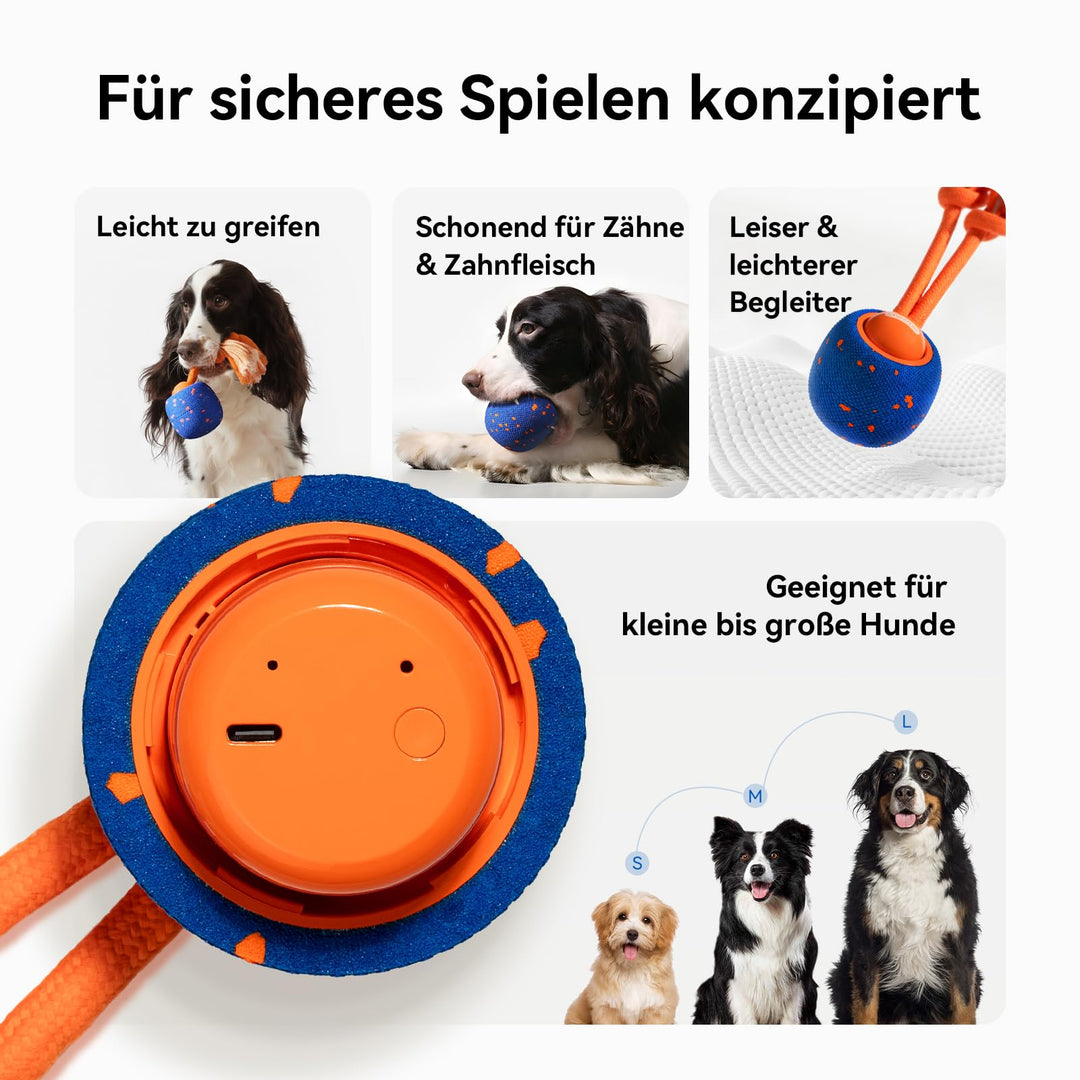 Interaktiver Hundeball mit Seil und Bellgeräusch 3 Modi USB-C - Bild 6