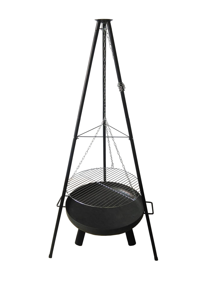 Schwenkgrill Set 4-in-1 mit Feuerschale 60cm Ø Emailletopf 15L - Bild 3